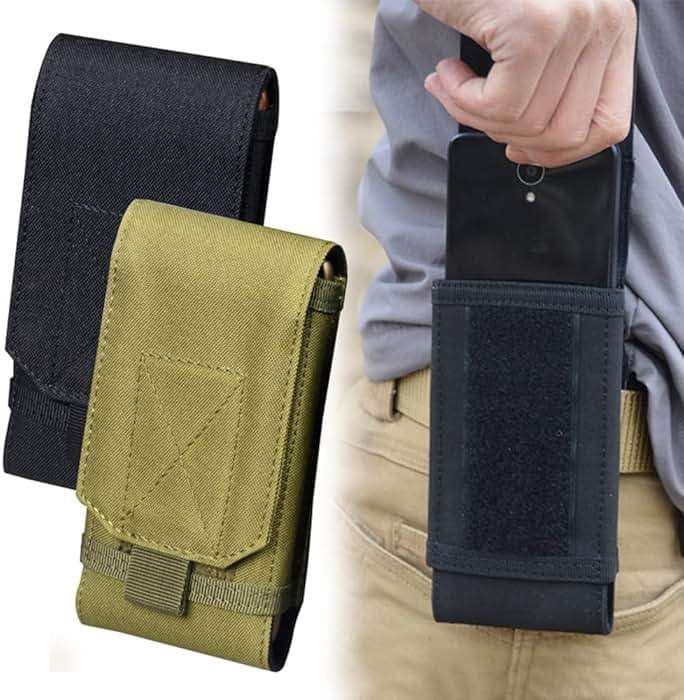 Universal Tactical MOLLE Holster Army Mobile Phone Belt Pouch EDC Security Pack Carry Accessory Kit Waist Bag Case Compatible iPhone 13 14 15 Pro XS Max XR 7 8 Plus for Samsung Galaxy S10 S9 S8 Plus - Image 6