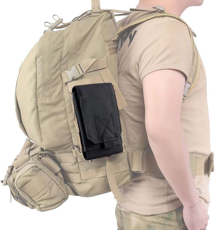 Universal Tactical MOLLE Holster Army Mobile Phone Belt Pouch EDC Security Pack Carry Accessory Kit Waist Bag Case Compatible iPhone 13 14 15 Pro XS Max XR 7 8 Plus for Samsung Galaxy S10 S9 S8 Plus - Image 7
