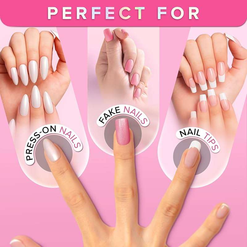 Super Strong Nail Glue for Press On Nails, Nail Tips & Acrylic Nails (8ml) NYK1 NailBond Brush On Glue for Press Ons, Tips & Acrylics - Long Lasting, Maximum Strength, Mess-Free Application - Image 5