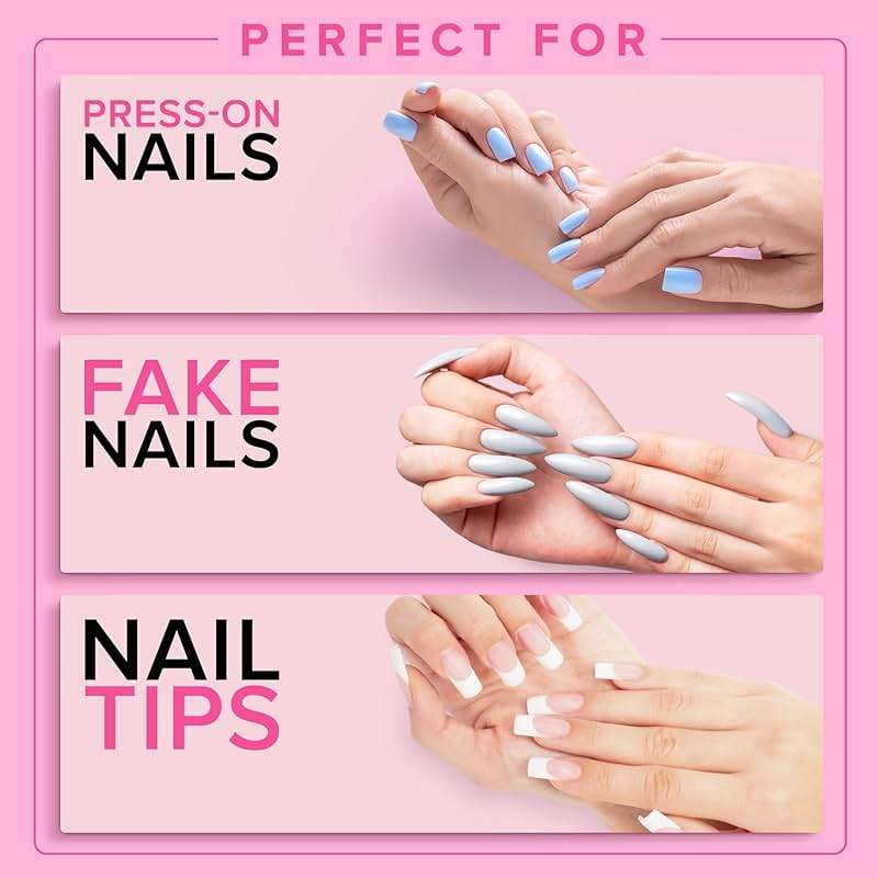 Super Strong Nail Glue for Press On Nails, Nail Tips & Acrylic Nails (8ml) NYK1 NailBond Brush On Glue for Press Ons, Tips & Acrylics - Long Lasting, Maximum Strength, Mess-Free Application - Image 8