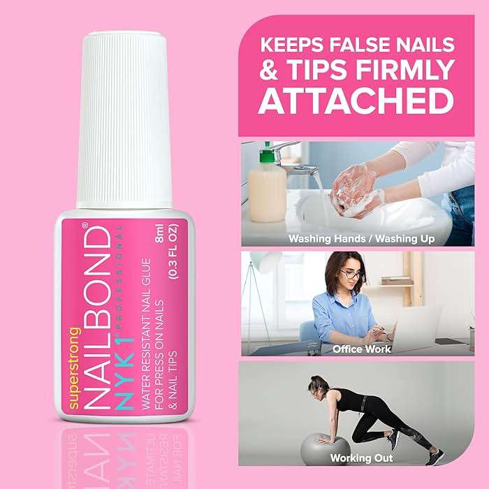 Super Strong Nail Glue for Press On Nails, Nail Tips & Acrylic Nails (8ml) NYK1 NailBond Brush On Glue for Press Ons, Tips & Acrylics - Long Lasting, Maximum Strength, Mess-Free Application - Image 9