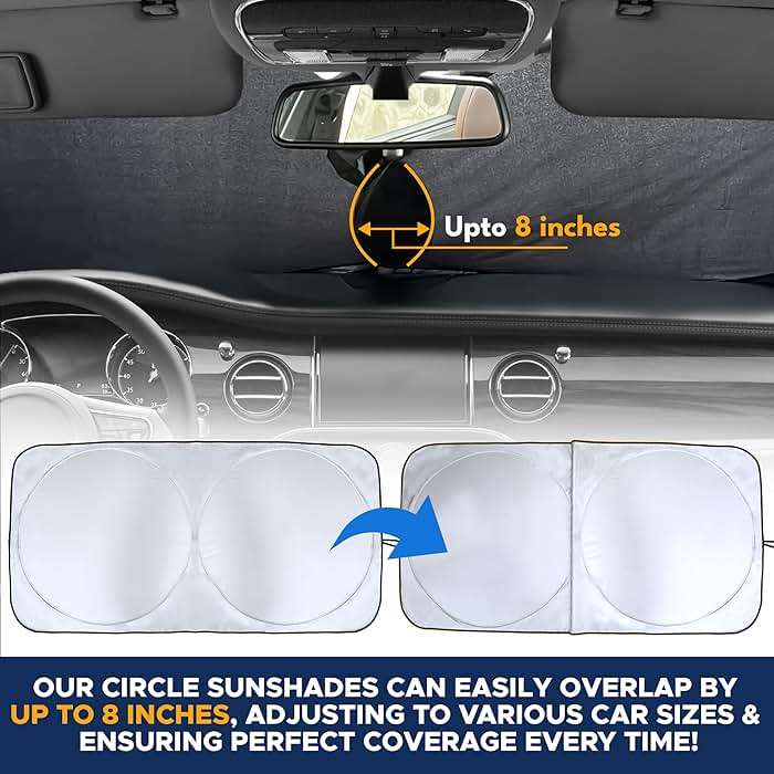 EcoNour Car Windshield Sun Shade | 2025 Upgraded Innovative No-Light-Pass Technology for Maximum Coverage | Foldable Sun Shade Keeps Your Vehicle Cool | Must-Have Car Accessories | Small (59" x 29") - Image 5
