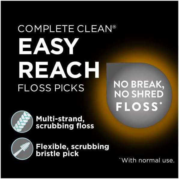 DenTek Complete Clean Easy Reach Floss Picks, Advanced Fluoride Coating, Mouthwash Blast Flavor, 75 ct. (Pack of 4) - Image 3