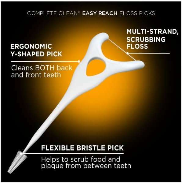 DenTek Complete Clean Easy Reach Floss Picks, Advanced Fluoride Coating, Mouthwash Blast Flavor, 75 ct. (Pack of 4) - Image 4
