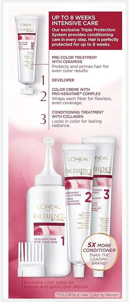 L'Oreal Excellence Creme Triple Protection Hair Color, Light Reddish Brown (Warmer) [6RB] 1 Each (Pack of 6) - Image 8