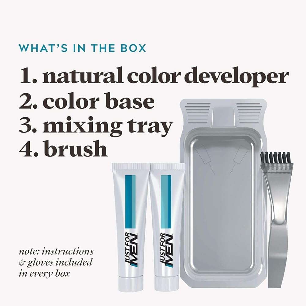 JUST FOR MEN Color Gel Mustache, Beard & Sideburns 115 Jet Black 1 Each (Pack of 12) - Image 4