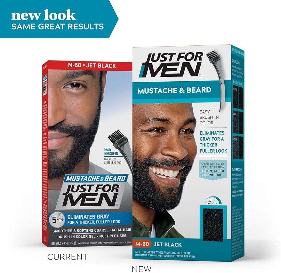 JUST FOR MEN Color Gel Mustache, Beard & Sideburns 115 Jet Black 1 Each (Pack of 12) - Image 7