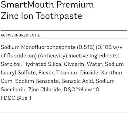 SmartMouth Anti-Cavity + Zinc Toothpaste - Fluoride for Cavity Prevention - Remineralizes Enamel - Sensitive Whitening - Alcohol-Free, Sugar-Free & Gluten-Free - 6 oz, 2-Pack - Image 2