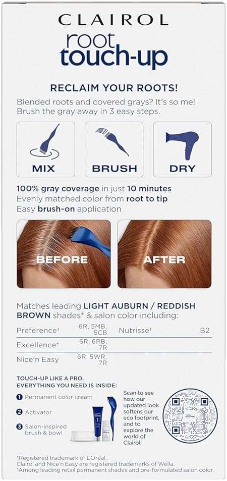 Clairol Nice 'n Easy Permanent Root Touch-Up, 6R Light Auburn/Reddish Brown 1 ea (Pack of 4) - Image 2