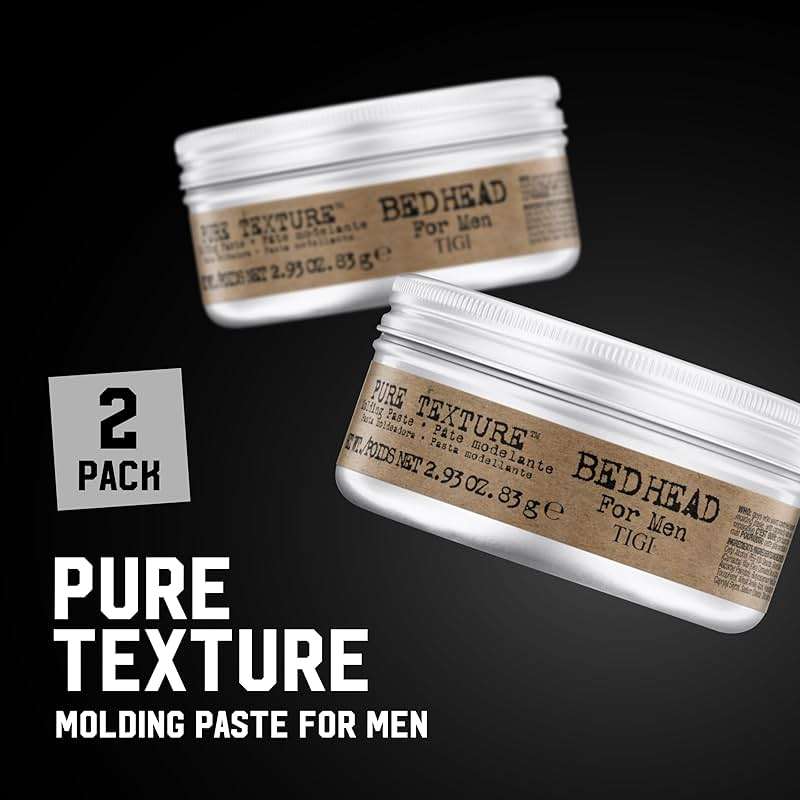 TIGI Bed Head for Men Pure Texture Hair Molding Paste - Use for Texture & Separation - Versatile Cream-to-Paste Fusion - For Men's Hairstyles - Use on Damp & Dry Hair - 2.93 oz (2 Pack) - Image 2