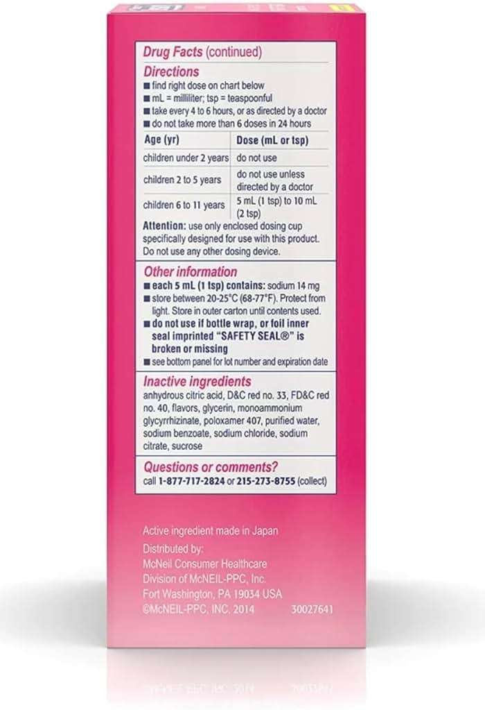 Benadryl Allergy Liquid Cherry For Children 8 Fl oz (Pack of 2) - Image 7