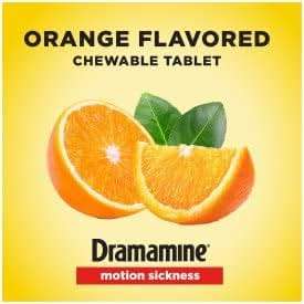 Dramamine Chewable Formula Motion Sickness Relief, 8 Orange Flavored Tablets Each (Value Pack of 10) - Image 3