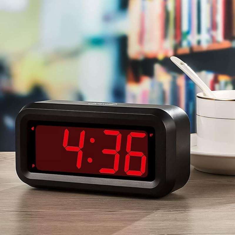 Alarm Clock, LED Digital Clock, Small Wall Clock, Battery Operated, Adjustable 3-Level Led Brightness, Dim Night Mode, 12/24Hr, Cordless, Constantly 1.2'' Digits Display for Bedroom/Travel,Easy to Set - Image 2
