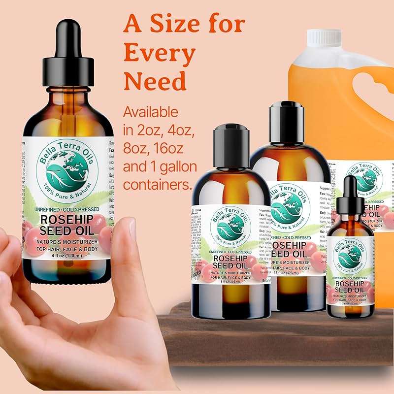 Bella Terra Oils - Natural Rosehip Facial Oil 8 oz - Dive into Natural Rosehip's Essential Fatty Acids & Antioxidants, Infused with Vitamin F, Elevate Daily Face Rituals - Image 9