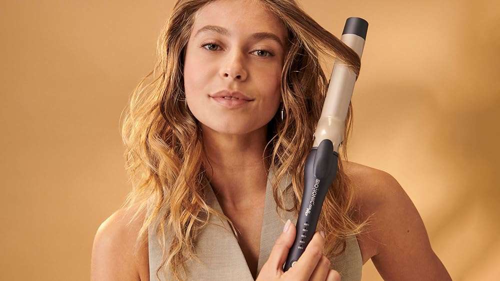 Bio Ionic GoldPro 1" or 1.25” Curling Iron, Blue, Moisturizing Heat & 24K Gold MX, New & Improved 15% Longer Barrel Ceramic Curling Iron, Adjustable Heat, Versatile Curling Wand for Long-Lasting Curls - Image 4