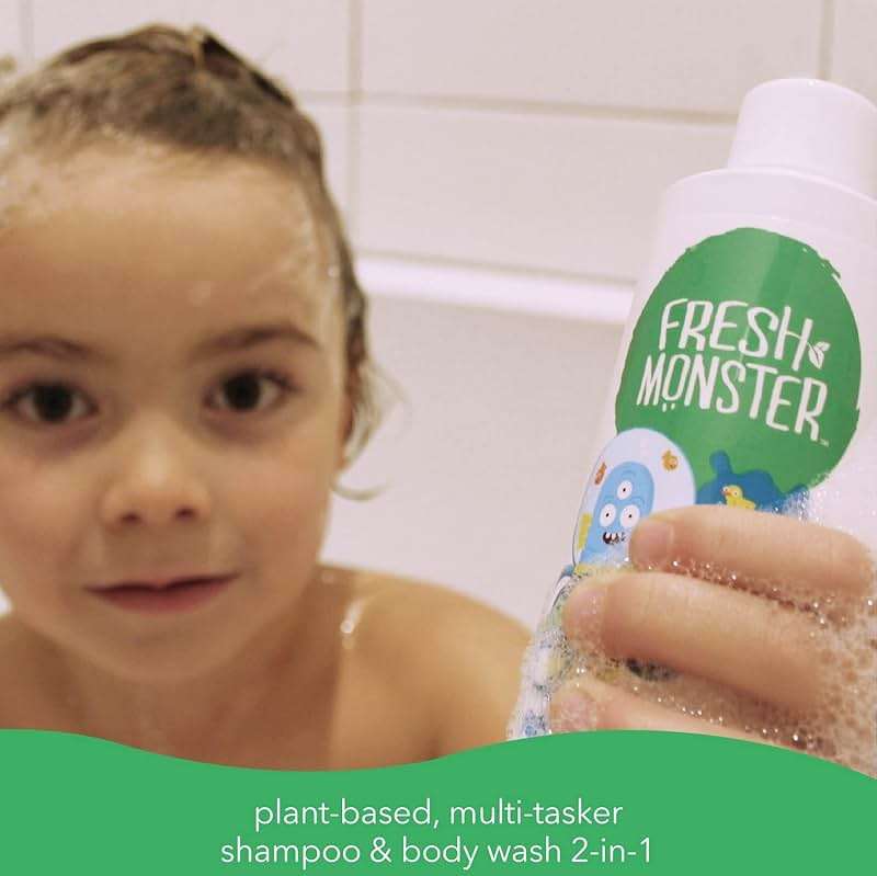 Fresh Monster 2-in-1 Natural Shampoo & Body Wash for Kids, Toxin-Free, Hypoallergenic, Ocean Splash (2 Pack, 8.5oz/each) - Image 3