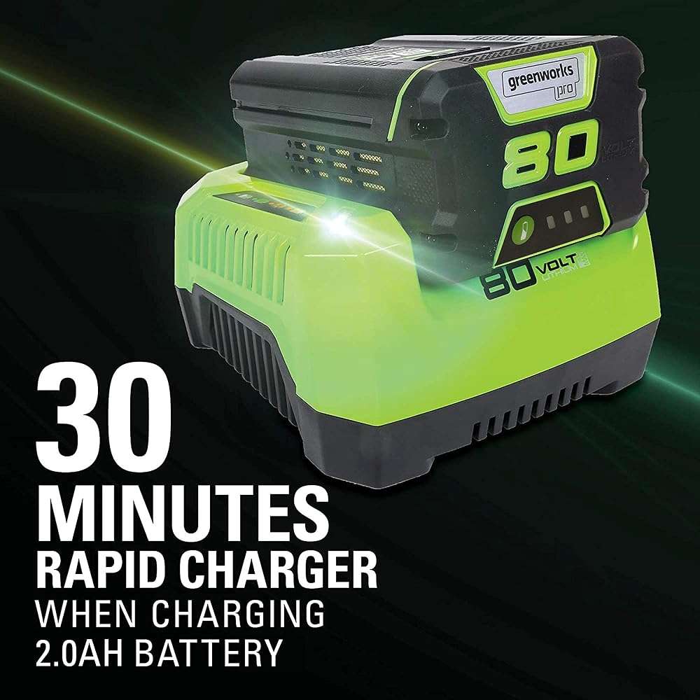 Greenworks 80V Brushless Cordless Yard Tool Combo Kit with 2.0Ah Battery & Rapid Charger – 16" Dual-Line String Trimmer and 500 CFM / 125 MPH Leaf Blower, Variable Speed, 4-Year Warranty - Image 12