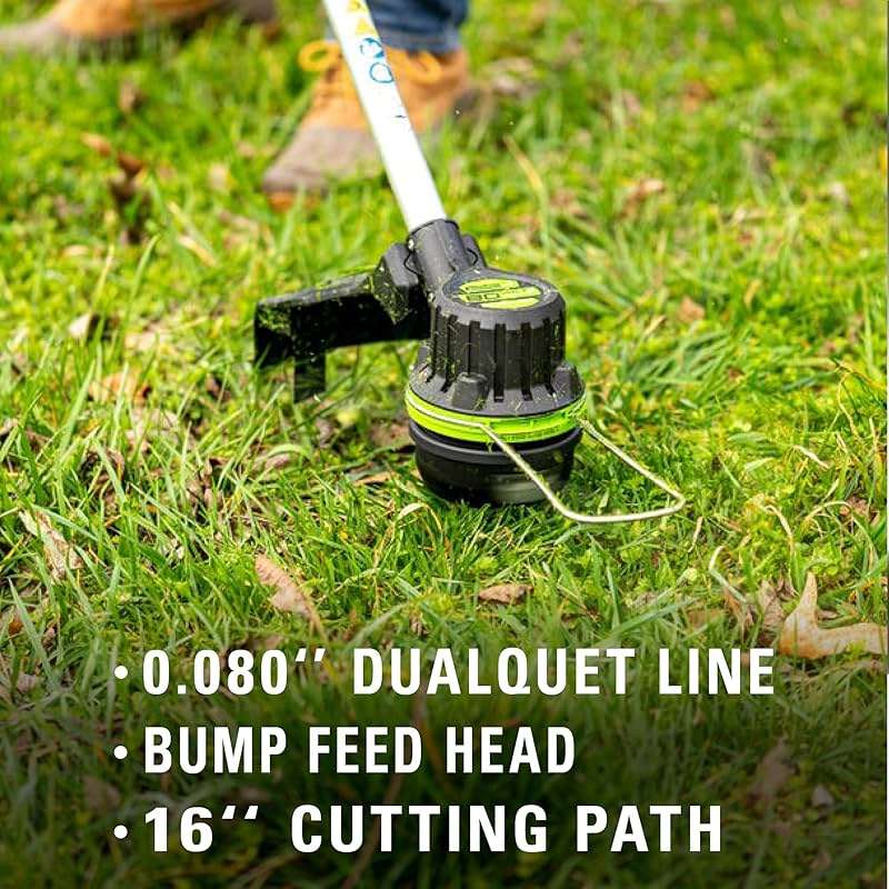 Greenworks 80V Brushless Cordless Yard Tool Combo Kit with 2.0Ah Battery & Rapid Charger – 16" Dual-Line String Trimmer and 500 CFM / 125 MPH Leaf Blower, Variable Speed, 4-Year Warranty - Image 6