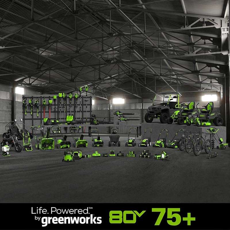 Greenworks 80V Brushless Cordless Yard Tool Combo Kit with 2.0Ah Battery & Rapid Charger – 16" Dual-Line String Trimmer and 500 CFM / 125 MPH Leaf Blower, Variable Speed, 4-Year Warranty - Image 7