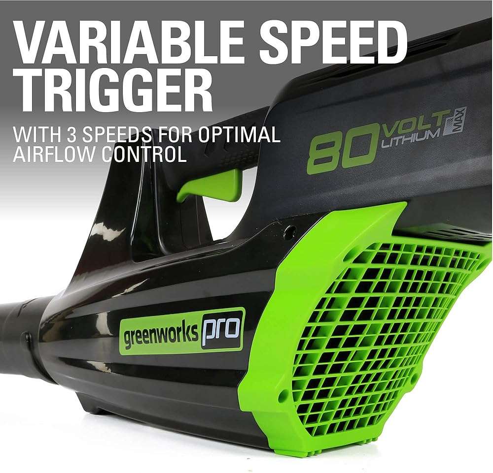 Greenworks 80V Brushless Cordless Yard Tool Combo Kit with 2.0Ah Battery & Rapid Charger – 16" Dual-Line String Trimmer and 500 CFM / 125 MPH Leaf Blower, Variable Speed, 4-Year Warranty - Image 10