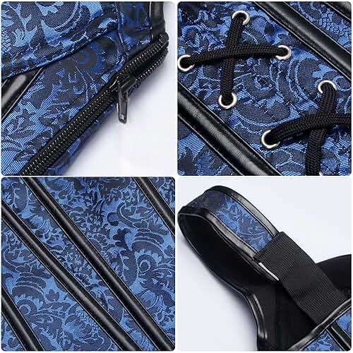 Kimring Women's Gothic Jacquard Shoulder Straps Tank Overbust Corset Bustiers - Image 5