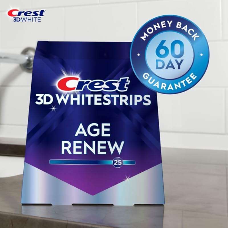 Crest 3D Whitestrips Age Renew – Teeth Whitening Kit, 21 Treatments, Each with 1 Upper/1Lower, 42 Strips – Crest 3DWhite Teeth Whitening Strips - Image 3