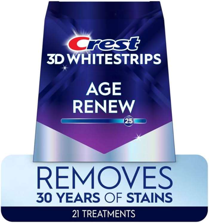 Crest 3D Whitestrips Age Renew – Teeth Whitening Kit, 21 Treatments, Each with 1 Upper/1Lower, 42 Strips – Crest 3DWhite Teeth Whitening Strips - Image 8