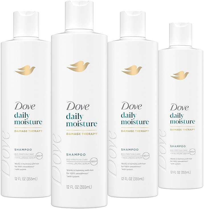 Dove Nutritive Solutions Moisturizing Shampoo 4 Count for Dry Hair Daily Moisture with Pro-Moisture Complex for Manageable and Smooth Hair 12 oz - Image 1