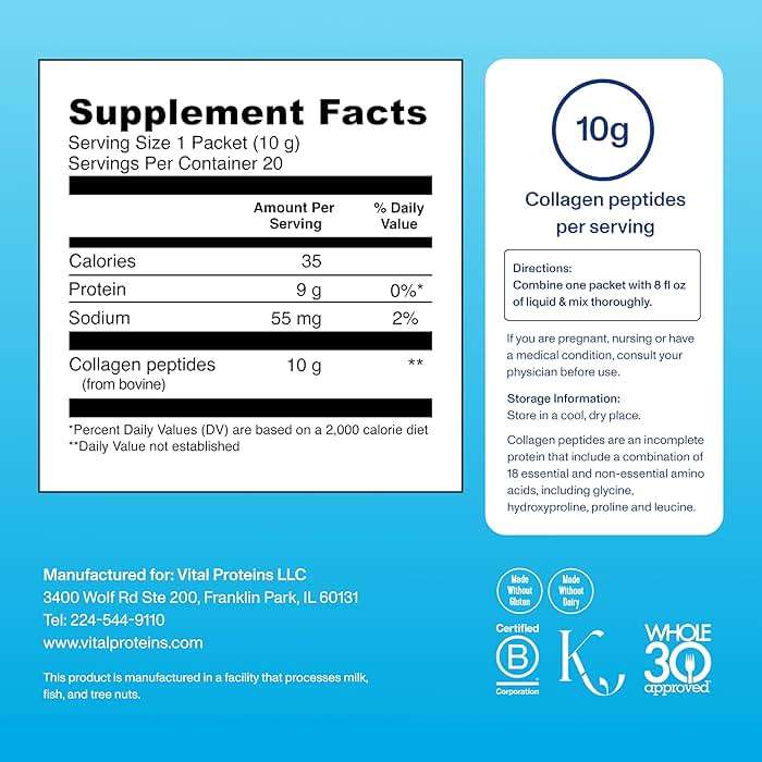 Vital Proteins Collagen Peptides Powder Supplement, Hydrolyzed Collagen Peptides Travel Pack, 20 Individual Packets - Image 3
