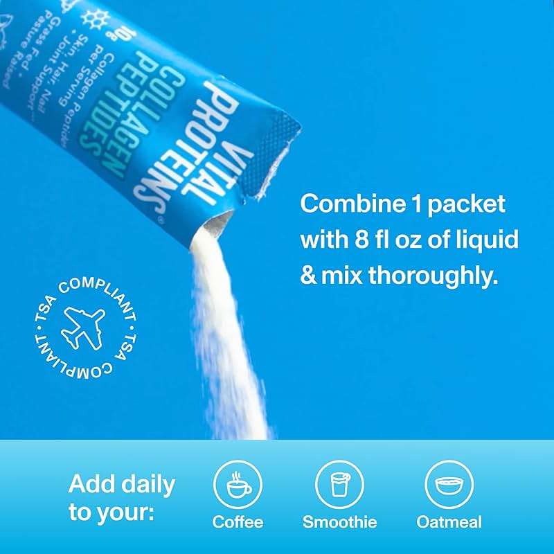 Vital Proteins Collagen Peptides Powder Supplement, Hydrolyzed Collagen Peptides Travel Pack, 20 Individual Packets - Image 4