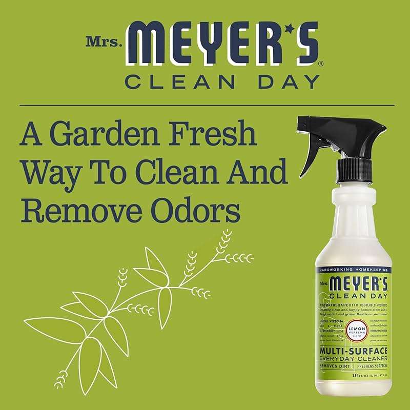 MRS. MEYER'S CLEAN DAY All-Purpose Cleaner Spray, Cruelty Free Formula, Lemon Verbena, 16 fl. oz - Pack of 3 - Image 7