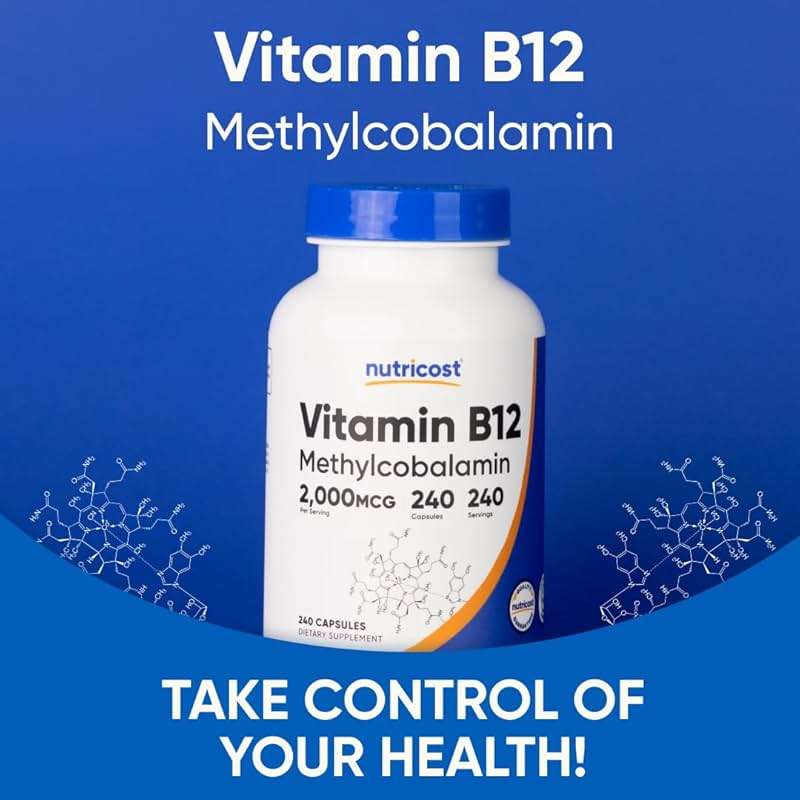 Nutricost Vitamin B12 (Methylcobalamin) 2000mcg, 240 Capsules - Vegetarian Caps, Non-GMO, Gluten Free B12 Supplement - Image 5
