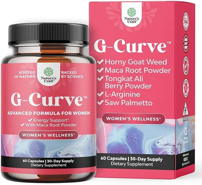 G-Curve Butt and Breast Growth Capsules - Horny Goat Weed Muira Puama & Maca Root for Butt Growth Support - Advanced Herbal Formula - Supports Bigger Butt & Bigger Breast - Easy to Swallow - 60 Count - Image 1