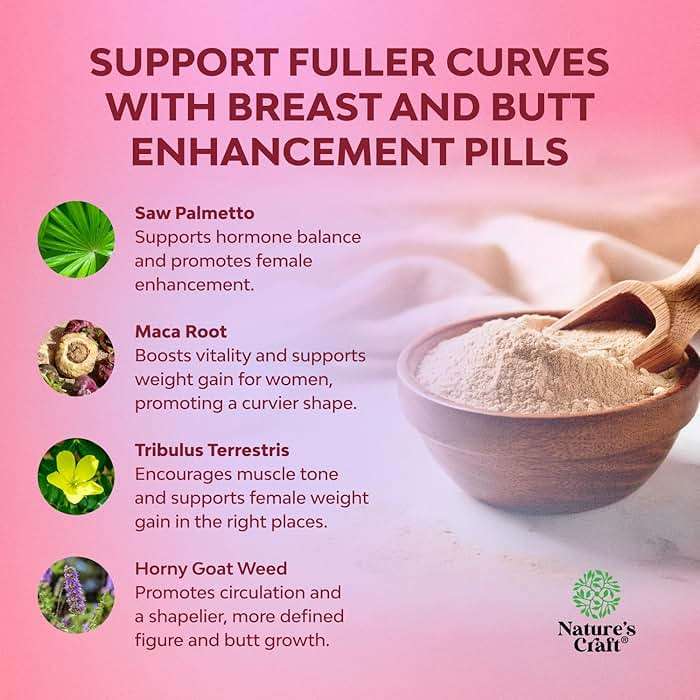 G-Curve Butt and Breast Growth Capsules - Horny Goat Weed Muira Puama & Maca Root for Butt Growth Support - Advanced Herbal Formula - Supports Bigger Butt & Bigger Breast - Easy to Swallow - 60 Count - Image 3