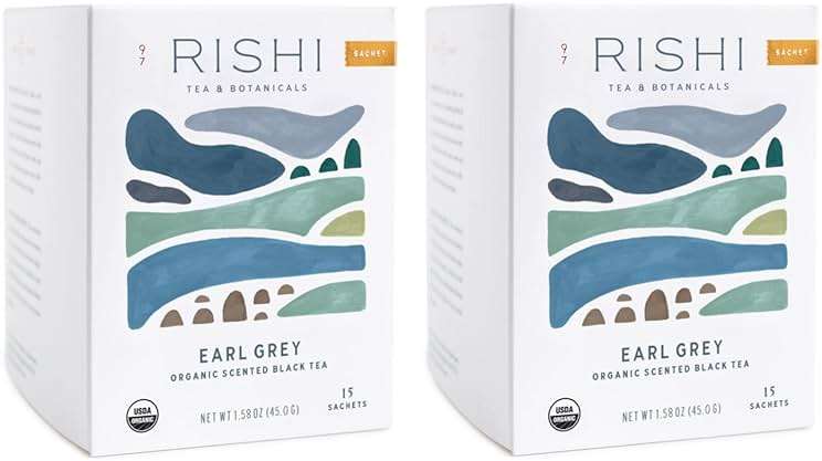 Rishi Tea Earl Grey Herbal Tea | Immune Support, USDA Certified Organic, Fair Trade Black Tea, Antioxidants, Caffeinated, Citrus Flavors for Taste | 15 Sachet Bags, 1.58 oz (Pack of 2) - Image 1
