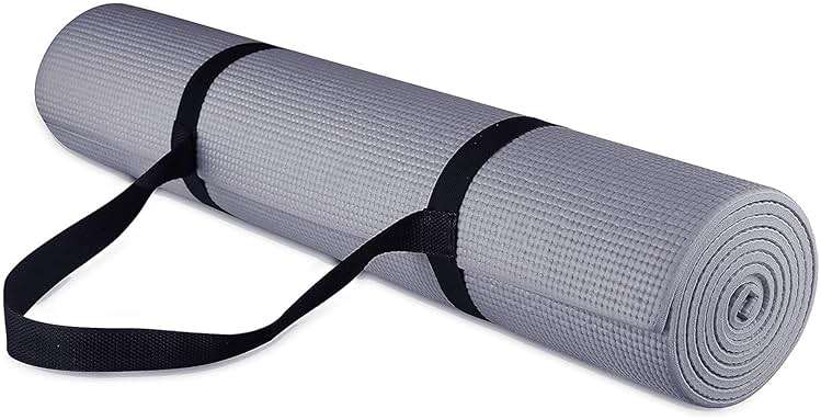 Fitvids All Purpose 1/4-Inch High Density Anti-Tear Exercise Yoga Mat with Carrying Strap, Multiple Colors - Image 1