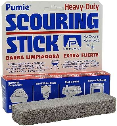 PUMIE Scouring Stick for Toilet (1-Pack) - Heavy Duty Toilet Pumice Stone for Hard Water Stains, Rust & Grime Removal - Natural Pumice Material - Removes Mineral Deposits from Toilets, Tubs & Sinks - Image 1