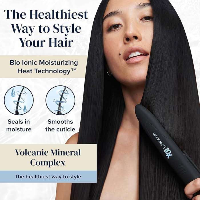 Bio Ionic 10X Styling Iron, 1" Hair Straightener with Moisturizing Heat Technology, Flat Iron for 10-Minute Styling, Hair Straightener and Curler - Image 2