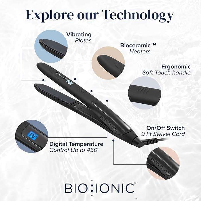 Bio Ionic 10X Styling Iron, 1" Hair Straightener with Moisturizing Heat Technology, Flat Iron for 10-Minute Styling, Hair Straightener and Curler - Image 3