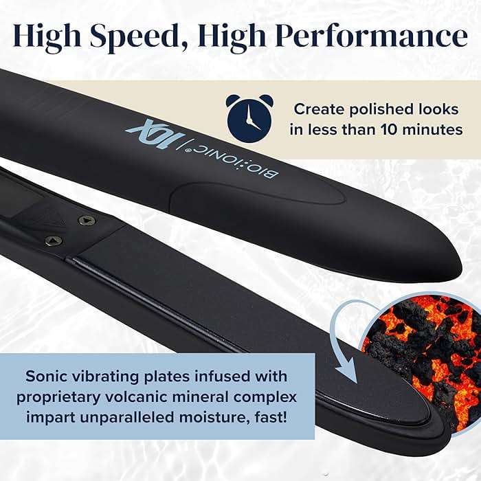 Bio Ionic 10X Styling Iron, 1" Hair Straightener with Moisturizing Heat Technology, Flat Iron for 10-Minute Styling, Hair Straightener and Curler - Image 4