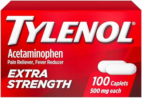 Tylenol Extra Strength Pain Relief Pills, Fast, Strong Pain Relief, Acetaminophen 500 mg Caplets, Pain Reliever & Fever Reducer Medicine for Headache, Backache, Toothache & Minor Arthritis, 100 Count - Image 1