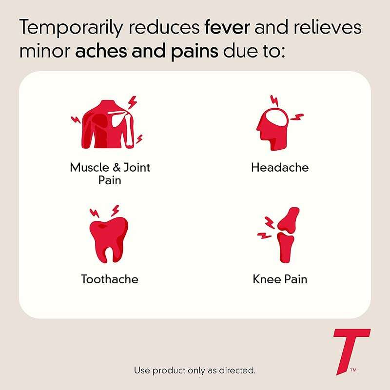 Tylenol Extra Strength Pain Relief Pills, Fast, Strong Pain Relief, Acetaminophen 500 mg Caplets, Pain Reliever & Fever Reducer Medicine for Headache, Backache, Toothache & Minor Arthritis, 100 Count - Image 3