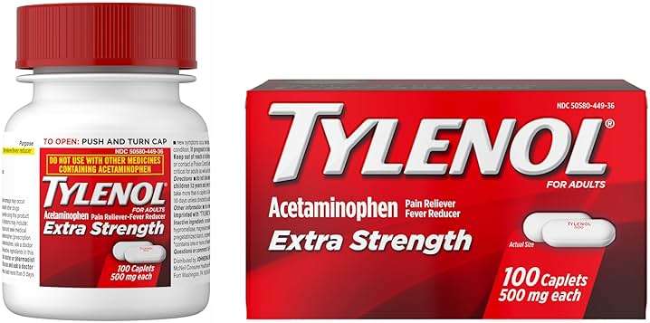 Tylenol Extra Strength Pain Relief Pills, Fast, Strong Pain Relief, Acetaminophen 500 mg Caplets, Pain Reliever & Fever Reducer Medicine for Headache, Backache, Toothache & Minor Arthritis, 100 Count - Image 8