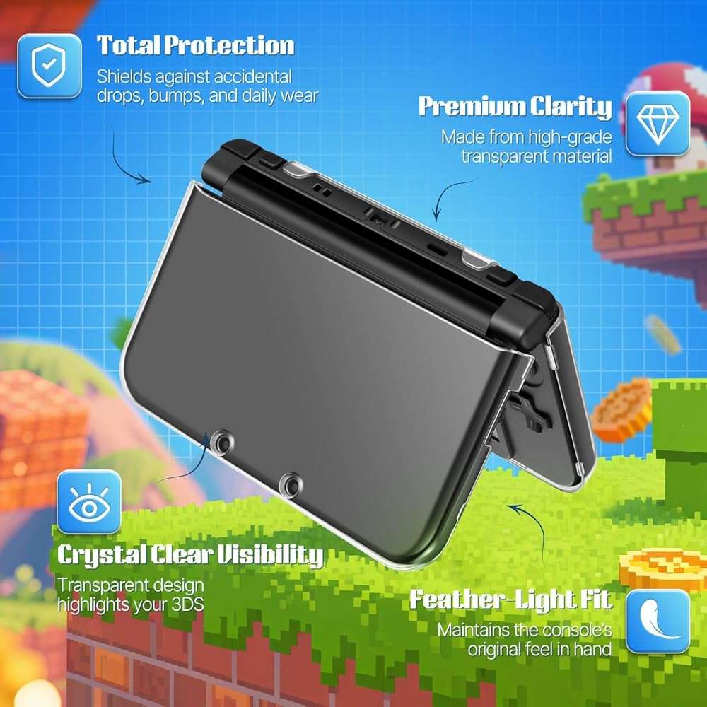 TNP New 3DS Case - Ultra Clear Crystal Transparent Hard Shell Protective Case Cover Skin for New 2015 Nintendo 3DS - Image 5