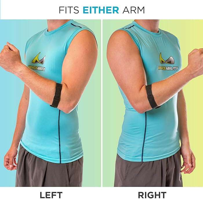BraceAbility Epicondylitis Brace | Elbow Strap for Medial/Lateral Epicondyle Pain and Tendonitis Arm Compression Support Band for Men or Women (One Size Fits Most) - Image 6