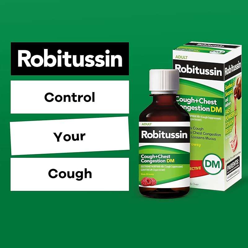 Robitussin Cough and Chest Congestion DM, Cough Suppressant and Expectorant, Raspberry Flavor - 8 Fl Oz Bottle - Image 5