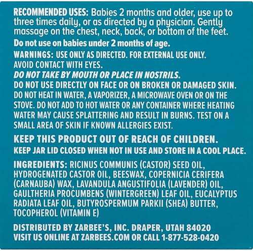 Zarbee's Baby Soothing Chest Rub with Eucalyptus & Lavender, Petroleum-Free Safe and Effective Formula, 1.5 Ounce - Image 11