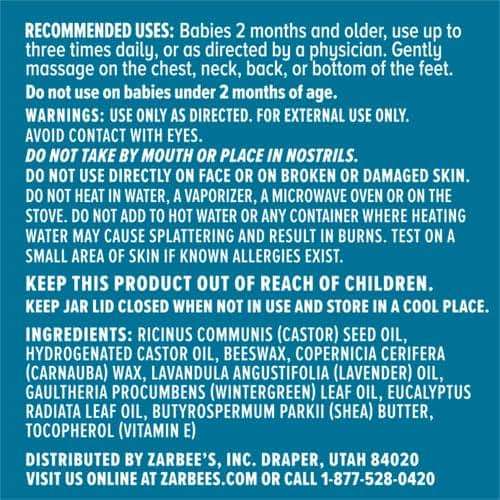 Zarbee's Baby Soothing Chest Rub with Eucalyptus & Lavender, Petroleum-Free Safe and Effective Formula, 1.5 Ounce - Image 3