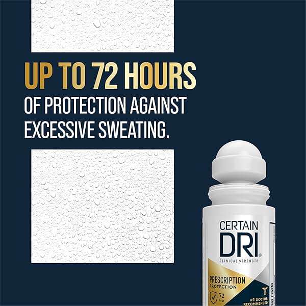 Certain Dri Prescription Strength Clinical Antiperspirant Roll-On - 72-Hour Sweat & Odor Protection for Excessive Sweating & Hyperhidrosis - 15% Aluminum Chloride - Fragrance-Free - 1.2 fl oz - Image 2