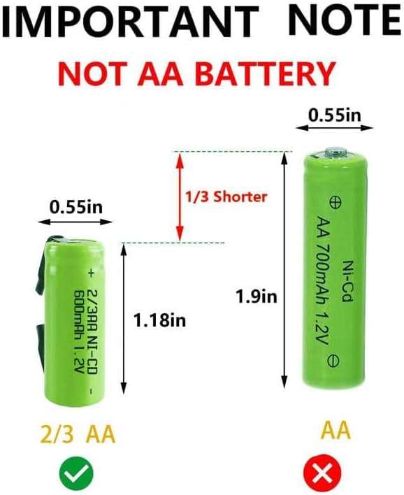 Odstore AA Ni-Cd 1.2V 2/3AA 600mAh Rechargeable Battery - 6pcs Green - Image 2